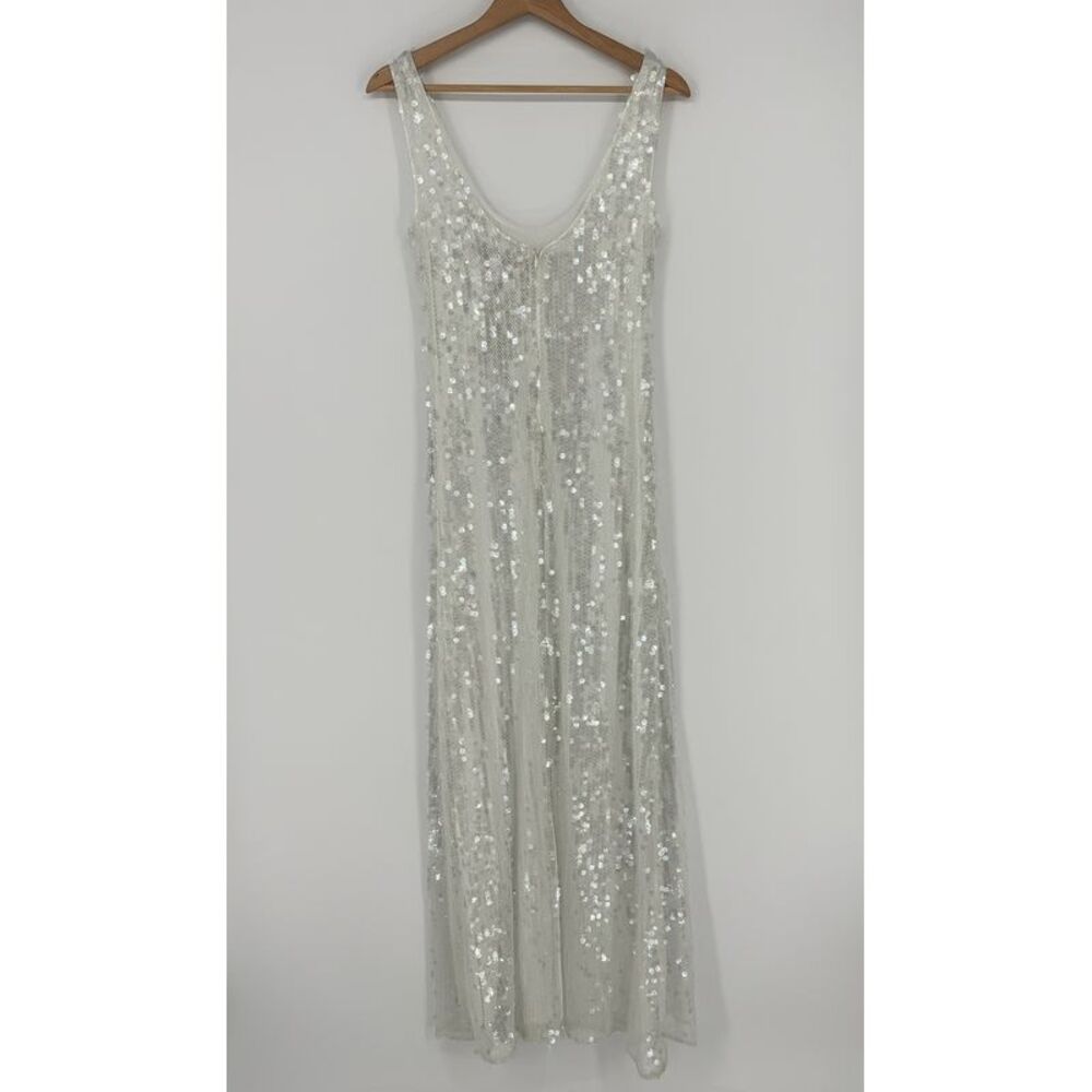 Hutch Hutch White Sequin Maxi Dress